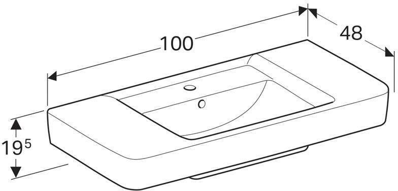 Раковина 100 см Geberit Renova Plan 122100000 - 1