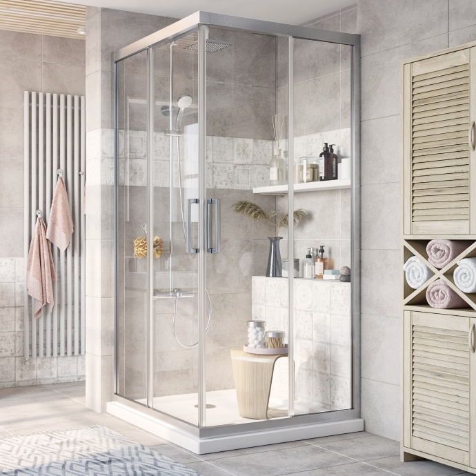 Душевой уголок STWORKI Дублин DE019SC110110200 110x110 см профиль хром матовый 3GW097TTKK000 - 0