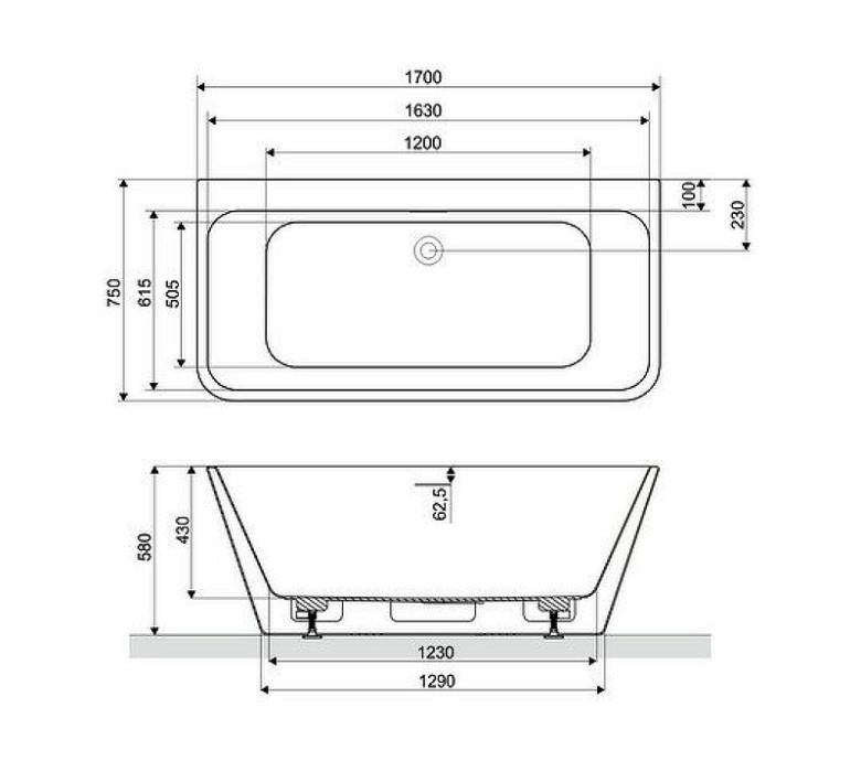 Акриловая ванна Excellent Lila 170х75 белая WAEX.LIL2.170.WHP - 2