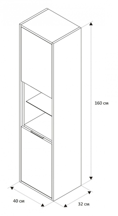 Шкаф-пенал EXCELLENT Tuto 40 серый - светлое дерево MLEX.0201.400.GRBL - 3