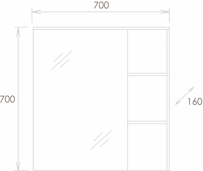 Зеркало-шкаф Onika Легран 70 дуб галифакс  207036 - 6