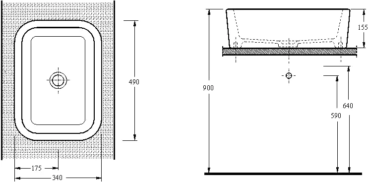 Раковина накладная beWash Ontario 49 белый глянец 35481001 - 2
