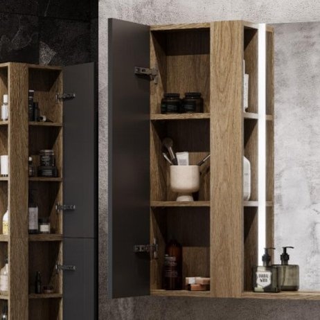 Шкаф подвесной Aquaton Терра 35 светлое дерево-серый 1A247103TEKA0 - 2