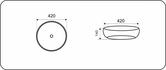 Раковина накладная CeramaLux NC 42 см коричневый  J2055 - 2