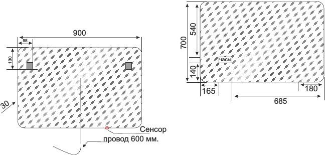 Зеркало Style Line Атлантика 90 с часами СС-00002213 - 3