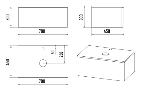 Тумба под раковину Misty Ива 70 темное дерево - черный П-Ива-01070-481Я - 3