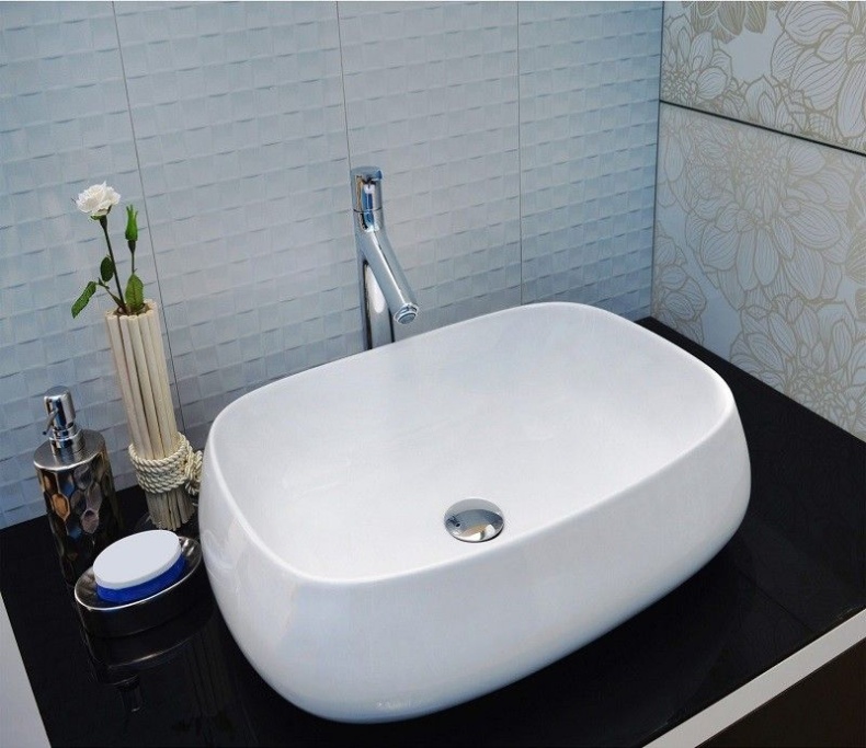 Раковина накладная Ceramalux N 56 белый  9243 - 5