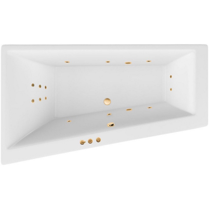 Акриловая ванна Excellent Sfera 170х100 левая белая золото с гидромассажем WAEX.SFL17.SMART.GL - 0