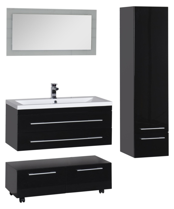 Тумба Aquanet Нота 100 подкатная, черная 170734 - 20