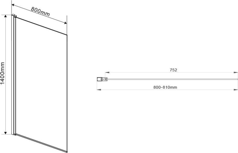 Шторка на ванну Vincea VSB-11800CLB 80 см, профиль чёрный, стекло прозрачное - 3