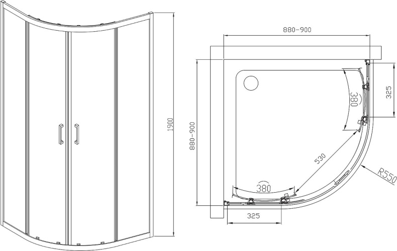 Душевой уголок Vincea Alpha VSQ-3AL900CL 90x90, профиль хром, стекло прозрачное - 8