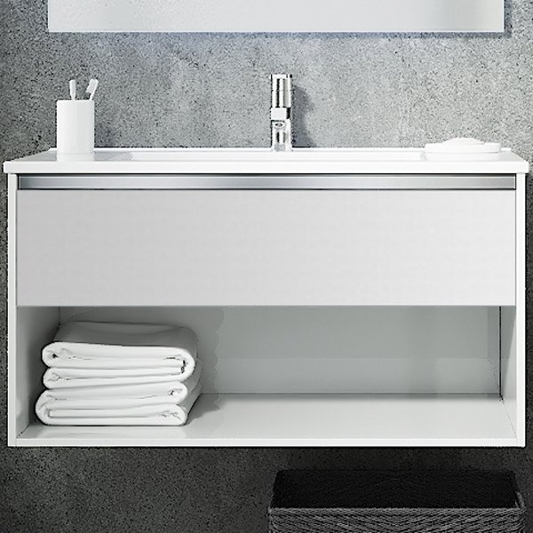 Тумба с раковиной Sanvit Контур 70 белый глянец - 0