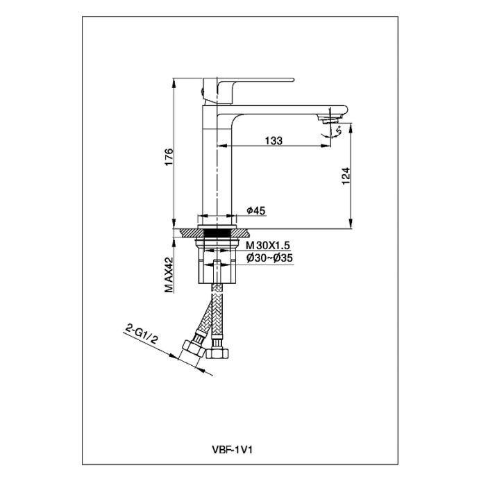 Смеситель для раковины Vincea Vogue черный матовый VBF-1V1MB - 1