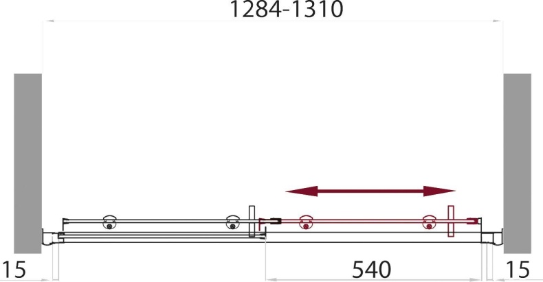 Душевая дверь в нишу BelBagno Uno-195 BF 1 130 C Cr UNO-195-BF-1-130-C-Cr - 2