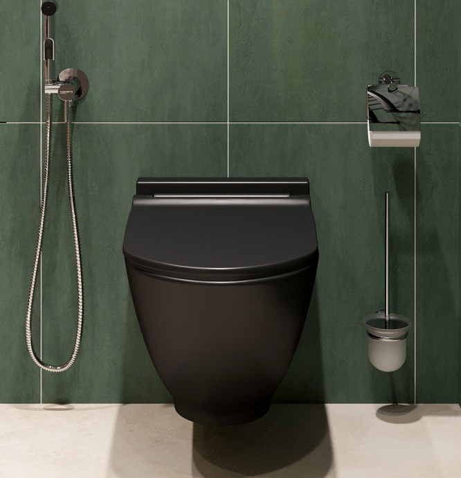 Комплект Унитаз подвесной STWORKI Rotenburg SWH52 безободковый +Инсталляция VitrA 800-2009 с белой кнопкой смыва 534857 - 2