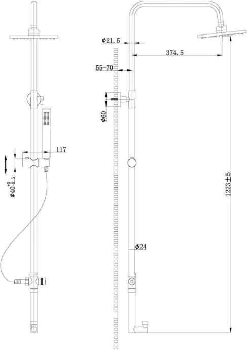 Душевая система BelBagno Trula хром  TRU-COLD-U-CRM - 1