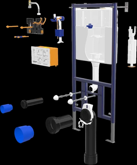 Инсталляция для подвесного унитаза Vincea 51 синяя с белым VIS-450 - 1