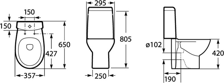 Чаша для унитаза-компакта Roca Victoria Nord 7342ND7000 - 2
