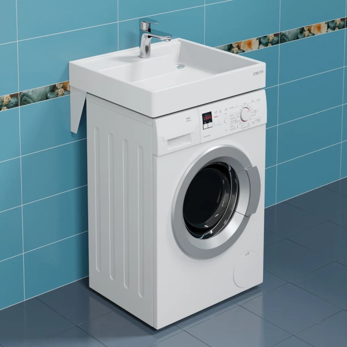 Раковина над стиральной машиной Санта Юпитер 60х55 белый 900130W - 4