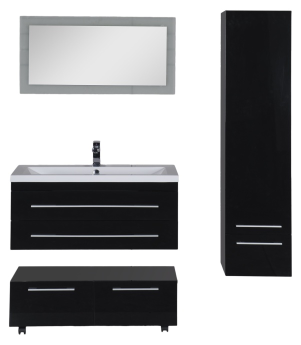 Тумба Aquanet Нота 100 подкатная, черная 170734 - 24