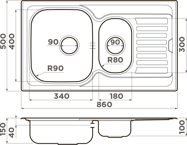 Мойка кухонная Omoikiri Kashiogawa 86-2 4993454 - 5