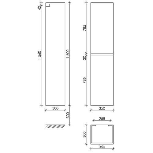 Шкаф-пенал Sancos Urban 35 белый, глянцевый  PUR35W - 2