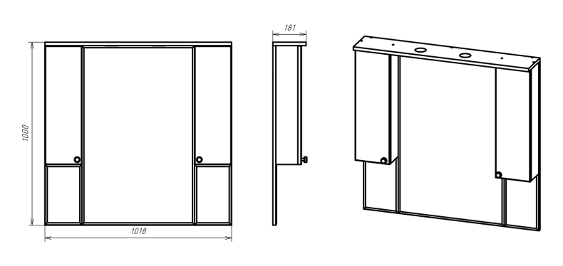 Зеркало-шкаф Misty Латте 105 белое матовое П-Лат02105-011 - 2
