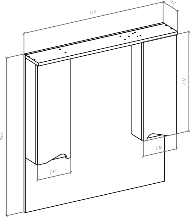 Зеркало-шкаф Bellezza Эйфория 100 черное, с подсветкой 4619117180046 - 2