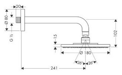 Верхний душ Hansgrohe   27462000 - 1