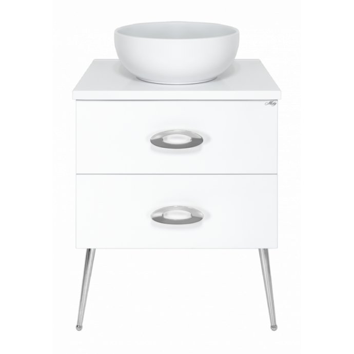 Тумба под раковину напольная Misty Маргарет 60 белая глянцевая П-Марг01060-01Пр2Ях - 0