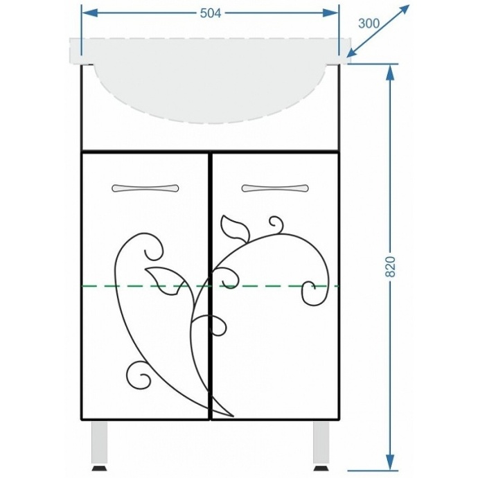 Тумба под раковину Stella Polar Фантазия Уют 55 белый SP-00000227 - 3