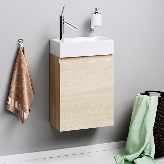 Тумба с раковиной Aqwella Leon MP 40 дуб сонома - 1
