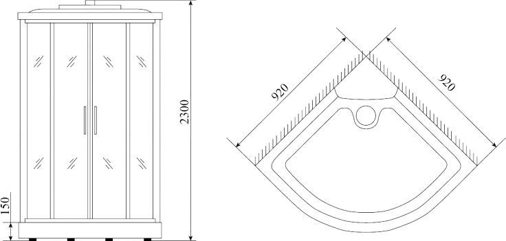 Душевая кабина Timo Lux 92x92 см  TL-1502 - 3