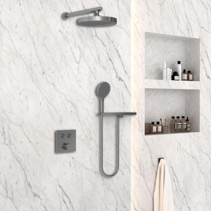 Душевой комплект Vincea Inspire с термостатом темный хром VSFW-4I212RGM - 2