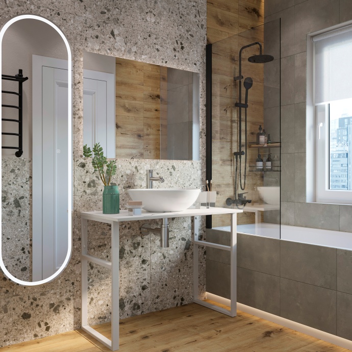 Мебель для ванной DIWO Элиста 100 белый мрамор, с раковиной Moduo 55 Leaf 555465 - 1