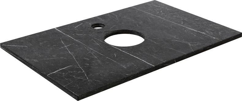 Столешница с раковиной DIWO Элиста 80 чёрный мрамор, с раковиной Moduo 50 Square 555123 - 5