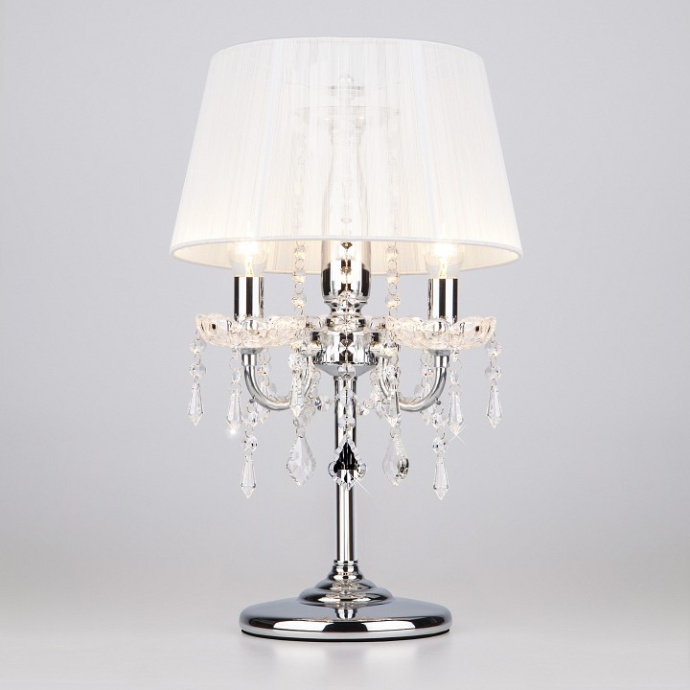 Настольная лампа декоративная Eurosvet Allata 2045/3T хром/белый настольная лампа - 0