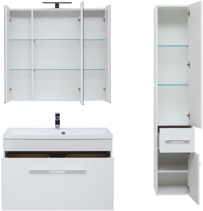 Тумба с раковиной Aquanet Августа 100 белая - 3