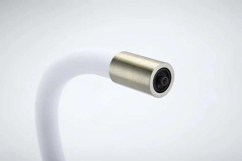 Смеситель для кухни Paulmark Salix с гибким изливом бронза - белый матовый Sa213419-BRw - 9