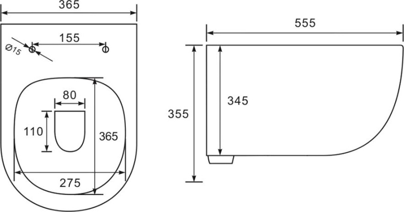 Унитаз подвесной Vincea Evo VT1-34 VT1-34S - 5