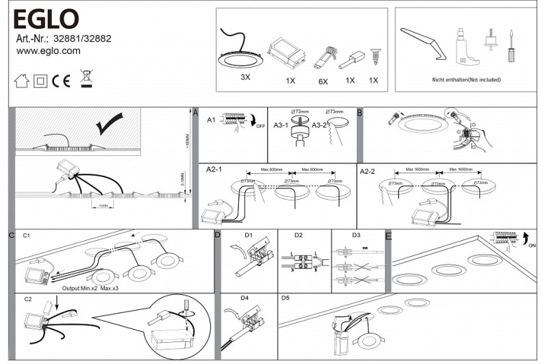 Встраиваемый светильник Eglo ПРОМО Fueva-C 32882 - 1