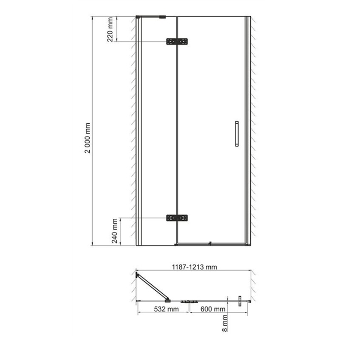 Душевая дверь Wasserkraft Aller 10H05 L 120 см 10H05L - 2
