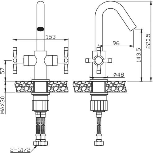 Смеситель Orange Mia для раковины M34-011B - 1