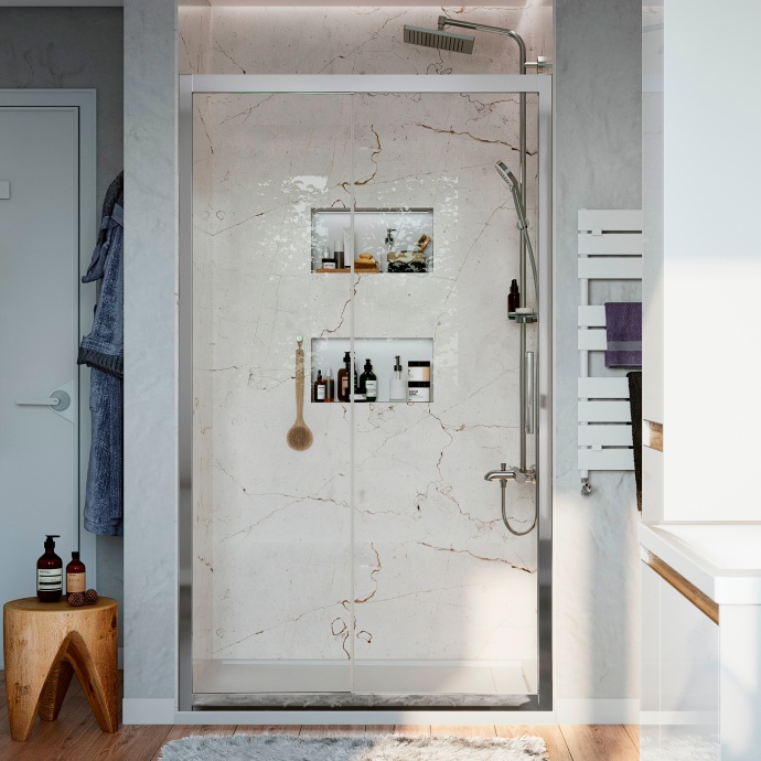 Душевая дверь в нишу STWORKI Стокгольм DE019D2150200 150 см профиль хром глянец 3GW213TTKK000 - 0