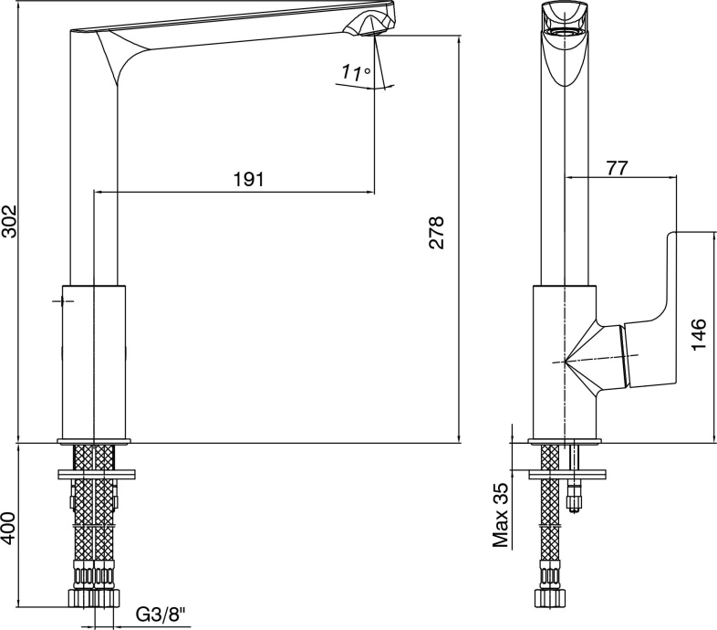 102118043EX Luna смеситель для кухни - 1