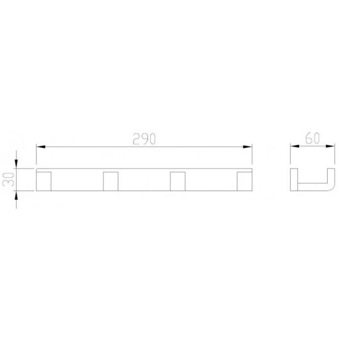 Планка с крючками Abber Westen 29 хром AA1751 - 1