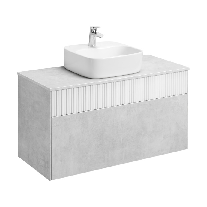 Тумба под раковину Aquaton Марбл 100 белый-серый 1A276301MH4C0 - 16