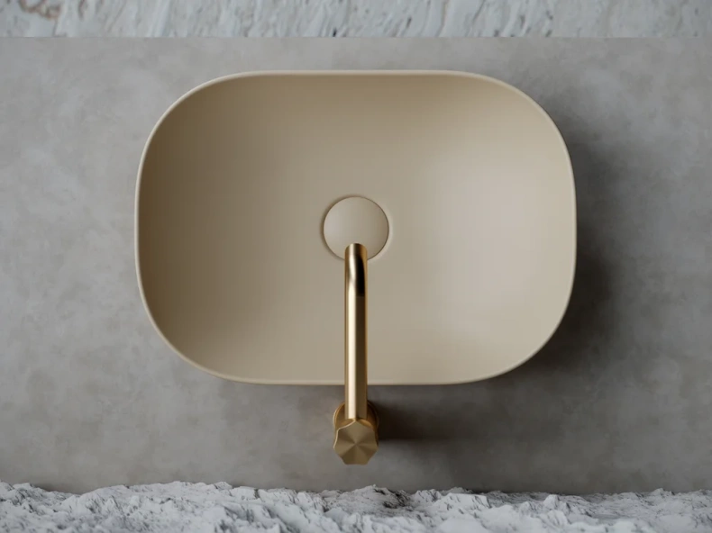 Раковина накладная Ceramica Nova Element 45.5х32.5 бежевая матовая CN6009MC - 3