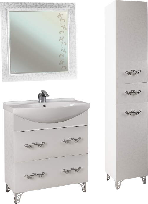 Тумба с раковиной Bellezza Маргарита 75 белая - 2