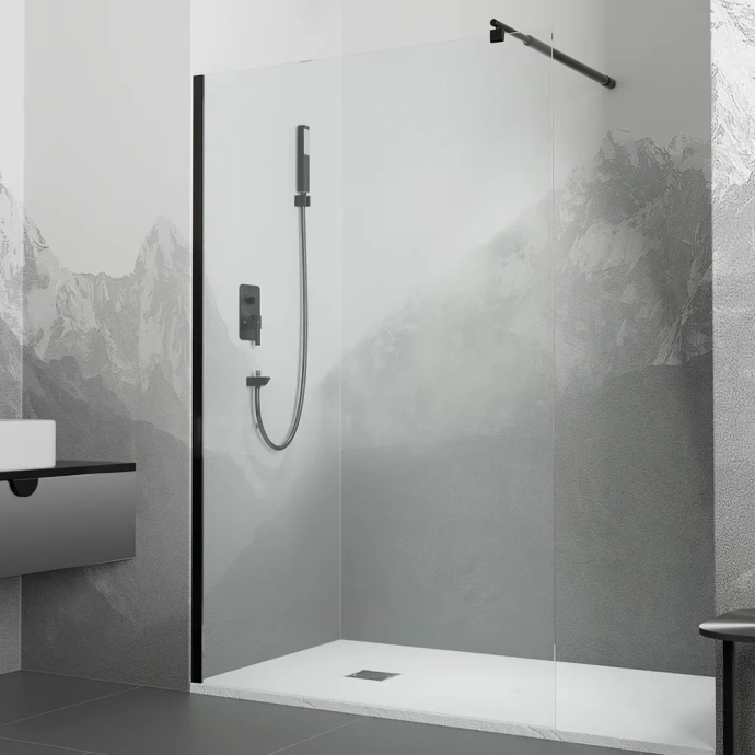 Душевая перегородка RGW Walk In WA-002B 60х195 профиль черный стекло прозрачное 35100206-14 - 3